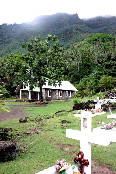 Local church and it's cemetery near by.